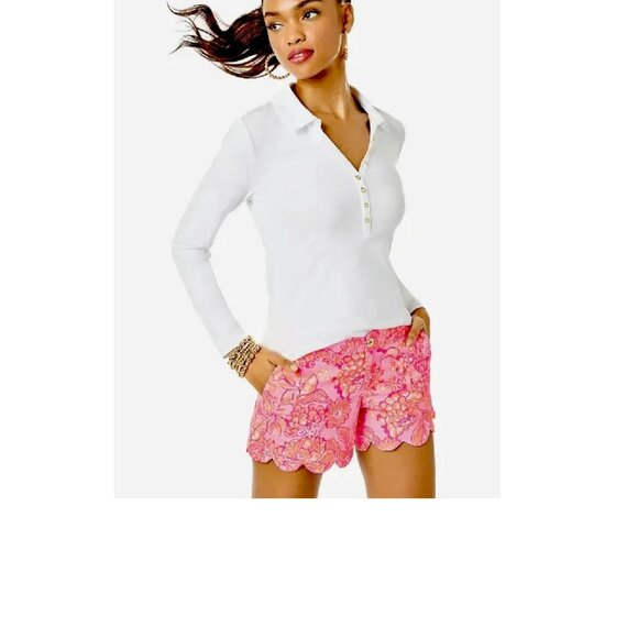 Lilly Pulitzer NWT Buttercup Stretch Shorts Days Bloom Mandevilla Baby sz 8 - Picture 1 of 5